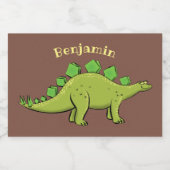 ステゴサウルスおもしろいの恐竜の漫画 フードラベル (シングルラベル)