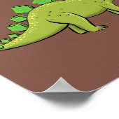 ステゴサウルスおもしろいの恐竜の漫画 ポスター (角)