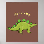 ステゴサウルスおもしろいの恐竜の漫画 ポスター (正面)