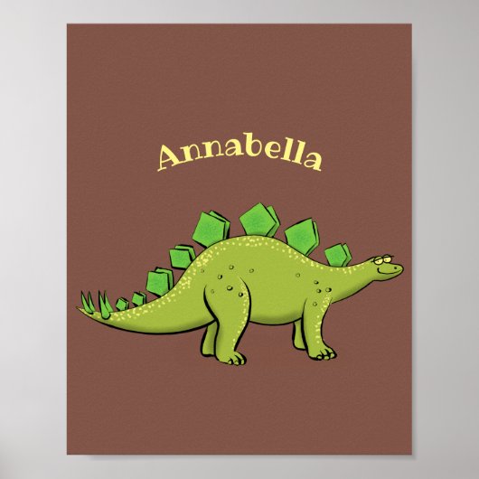 ステゴサウルスおもしろいの恐竜の漫画 ポスター (正面)