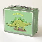 ステゴサウルスおもしろいの恐竜の漫画 メタルランチボックス (裏面)