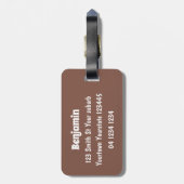 ステゴサウルスおもしろいの恐竜の漫画 ラゲッジタグ (裏面縦)