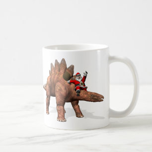 ステゴサウルスに乗るサンタクロース コーヒーマグカップ