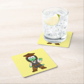 ステゴサウルスのイラストレーション、ジャック・スパロー スクエアペーパーコースター (インサイチュ)