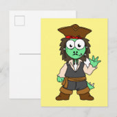 ステゴサウルスのイラストレーション、ジャック・スパロー ポストカード (正面/裏面)