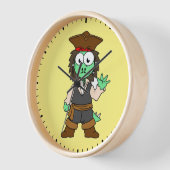 ステゴサウルスのイラストレーション、ジャック・スパロー 壁時計 (傾斜)