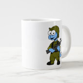 ステゴサウルスのイラストレーション。 ジャンボコーヒーマグカップ (正面右)