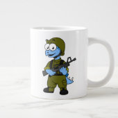 ステゴサウルスのイラストレーション。 ジャンボコーヒーマグカップ (右)