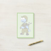 ステゴサウルスのイラストレーション。 ポストイット (デスク上)