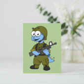 ステゴサウルスのイラストレーション。 ポストカード (スタンド正面)