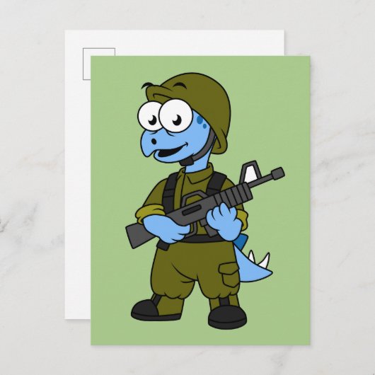 ステゴサウルスのイラストレーション。 ポストカード (正面/裏面)