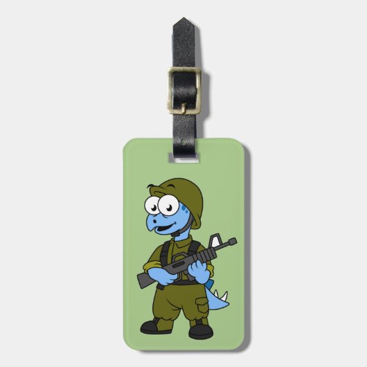 ステゴサウルスのイラストレーション。 ラゲッジタグ (正面縦)