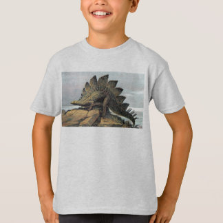 ステゴサウルスの恐竜の旧式なプリント Tシャツ