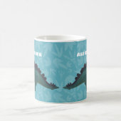 ステゴサウルスの恐竜の青と緑 コーヒーマグカップ (中央)