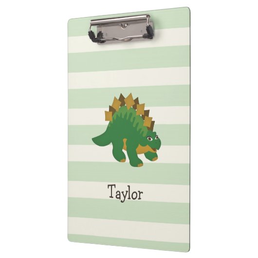ステゴサウルスオンパステルグリーンストライプズ クリップボード (左)