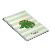 ステゴサウルスオンパステルグリーンストライプズ ノートブック (右側)