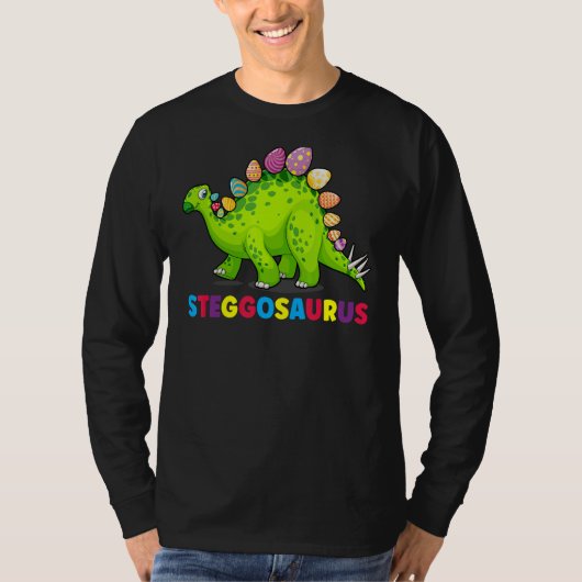 ステゴサウルスバニー耳の卵イースターデーディノ Tシャツ (正面)