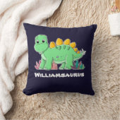 ステゴサウルスパーソナライズされた恐竜 クッション (ブランケット)