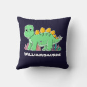 ステゴサウルスパーソナライズされた恐竜 クッション (裏面)