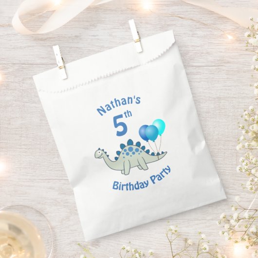 ステゴサウルス子供の誕生日 フェイバーバッグ (クリップ留めされた状態)