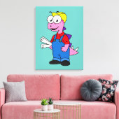 ステゴサウルス建築労働者のイラストレーション。 キャンバスプリント (インサイチュ (リビング))