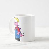 ステゴサウルス建築労働者のイラストレーション。 コーヒーマグカップ (正面左)