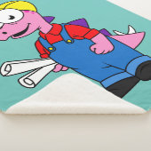 ステゴサウルス建築労働者のイラストレーション。 シェルパブランケット (3/4)