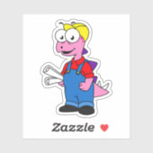 ステゴサウルス建築労働者のイラストレーション。 シール (シート)