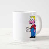 ステゴサウルス建築労働者のイラストレーション。 ジャンボコーヒーマグカップ (正面右)