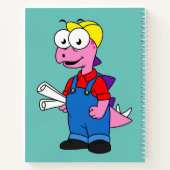 ステゴサウルス建築労働者のイラストレーション。 ノートブック (裏面)