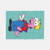 ステゴサウルス建築労働者のイラストレーション。 フリースブランケット (正面(横))