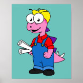 ステゴサウルス建築労働者のイラストレーション。 ポスター (正面)