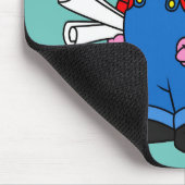 ステゴサウルス建築労働者のイラストレーション。 マウスパッド (コーナー)