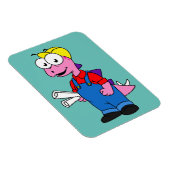 ステゴサウルス建築労働者のイラストレーション。 マグネット (右側)