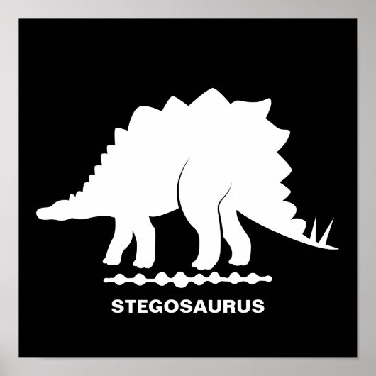 ステゴサウルス恐竜のシルエット ポスター (正面)