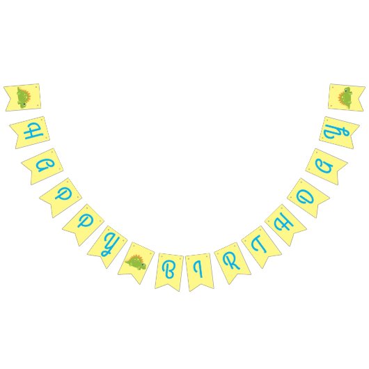 ステゴサウルス恐竜の誕生日パーティー バンティングフラッグ (全)