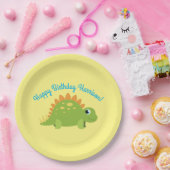 ステゴサウルス恐竜の誕生日パーティー ペーパープレート (パーティー)