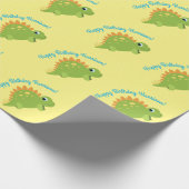 ステゴサウルス恐竜の誕生日パーティー ラッピングペーパー (角)