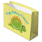 ステゴサウルス恐竜の誕生日パーティー ラージペーパーバッグ (裏面アングル)