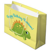 ステゴサウルス恐竜の誕生日パーティー ラージペーパーバッグ (正面アングル)