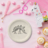 ステゴサウルス恐竜の骨格化石 ペーパープレート (パーティー)