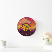 ステゴサウルス恐竜デザイン ラウンド壁時計 (ホーム)