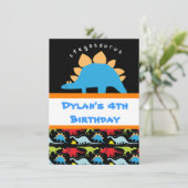 ステゴサウルス恐竜バースデーパーティ招待状 招待状 (スタンド正面)