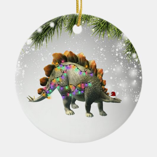 ステゴサウルス愛人大人の子供のためのステゴサウルスの贈り物 セラミックオーナメント (正面)