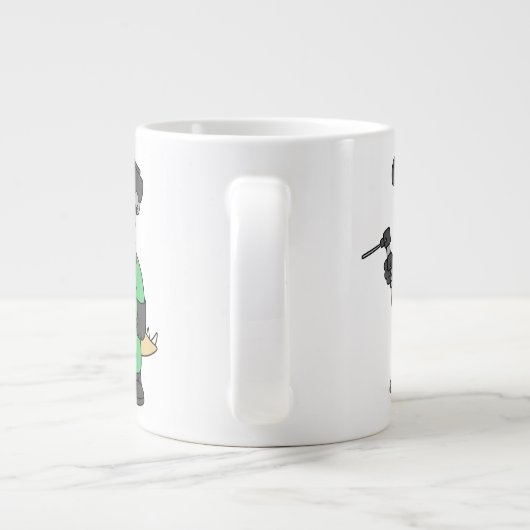 ステゴサウルス溶接機のイラストレーション。 ジャンボコーヒーマグカップ (裏面)