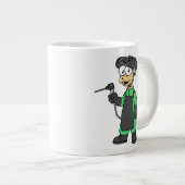 ステゴサウルス溶接機のイラストレーション。 ジャンボコーヒーマグカップ (正面右)