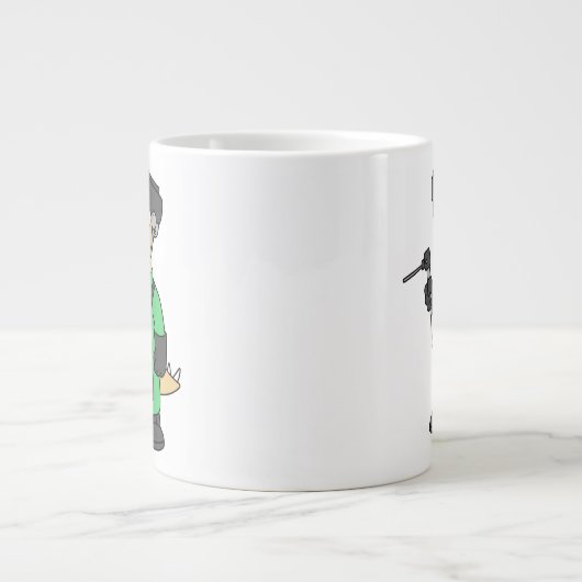 ステゴサウルス溶接機のイラストレーション。 ジャンボコーヒーマグカップ (正面)