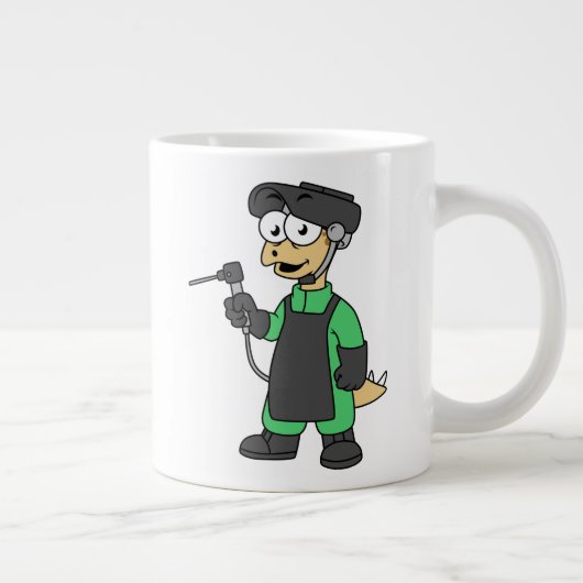 ステゴサウルス溶接機のイラストレーション。 ジャンボコーヒーマグカップ (右)