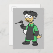 ステゴサウルス溶接機のイラストレーション。 ポストカード (正面/裏面)