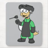 ステゴサウルス溶接機のイラストレーション。 マウスパッド (正面)